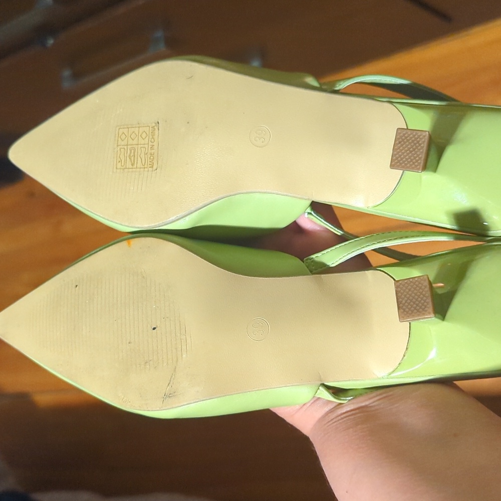 GUC Shein Pointed Toe, kitten Heel light green Slingback Pumps, Size 8 (no box) - Picture 8 of 10